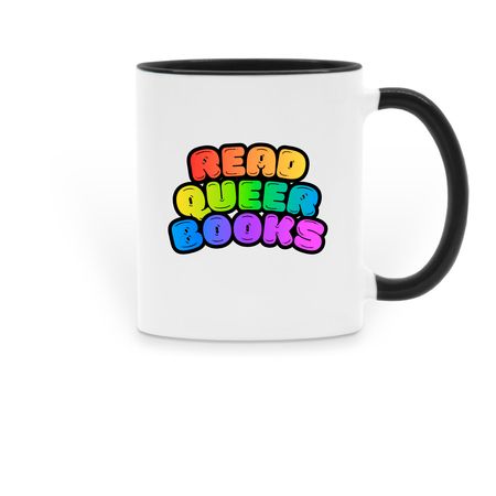 Read Queer Books, a Black Two-Tone Ceramic Mug