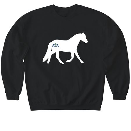 AVTA Horse Branded, a Black Softstyle Crewneck Sweatshirt