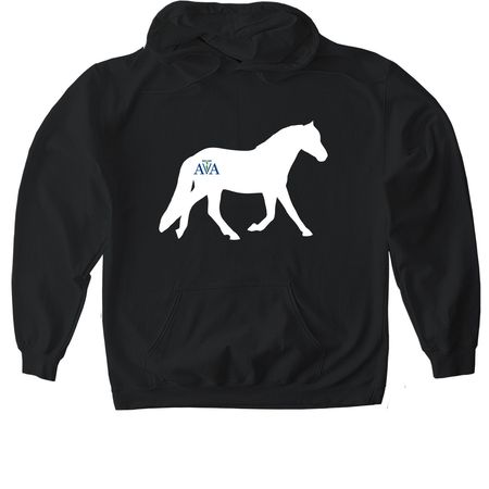 AVTA Horse Branded, a Black Gildan Softstyle Pullover Hoodie