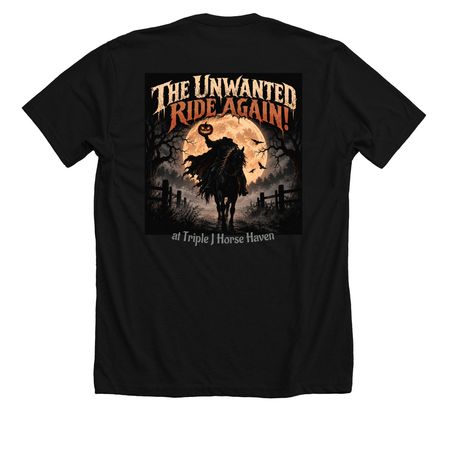 The Unwanted Shirt, a Solid Black Blend Premium Unisex Tee (back-view)