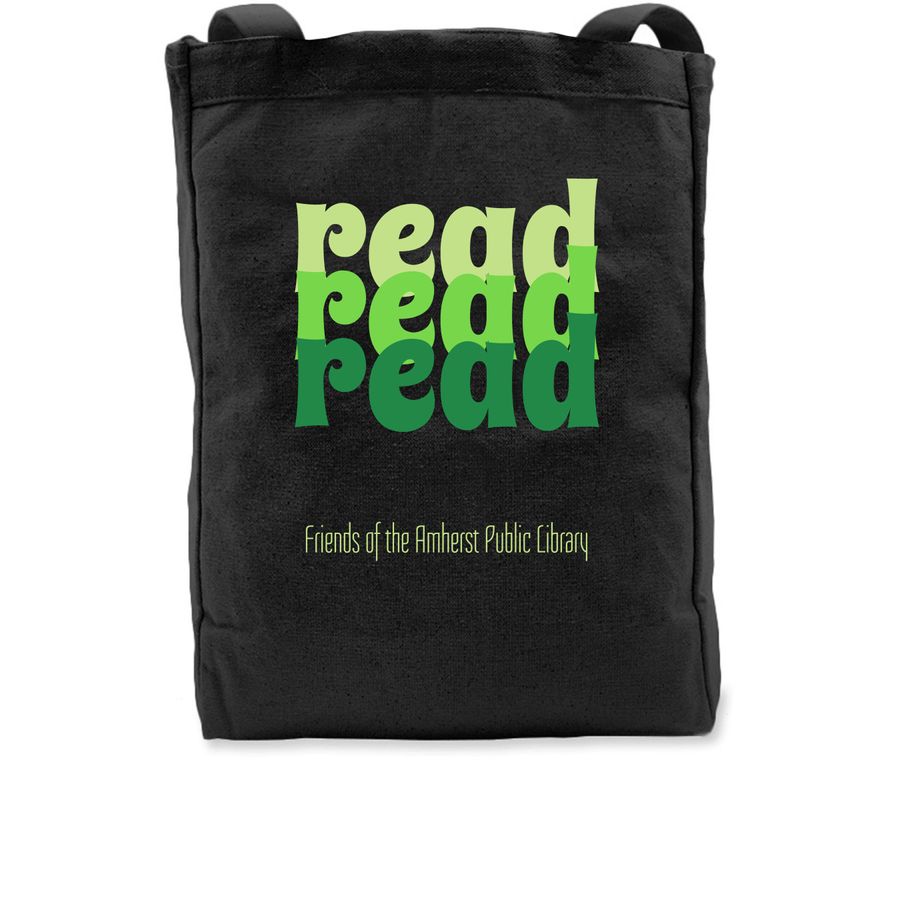 Friends of the Amherst, OH Public Library, a Black Recycled Cotton Tote Bag