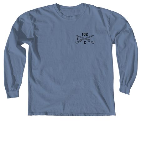 C Co Unit Emblem, a Blue Jean Comfort Colors Long Sleeve Tee