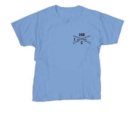 C Co Unit Emblem, a Carolina Blue Youth Unisex Tee