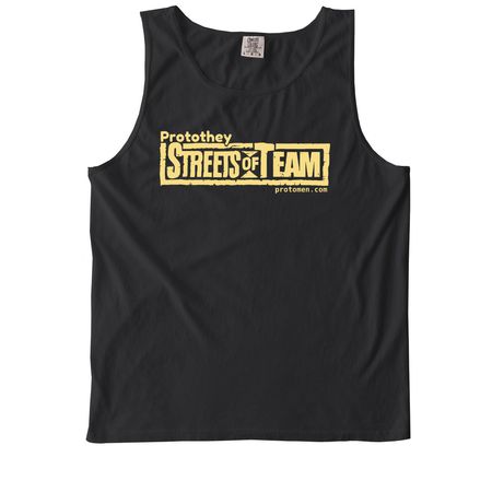 Streets of Team T-shirt or Tank Top, a Black Comfort Colors Tank Top