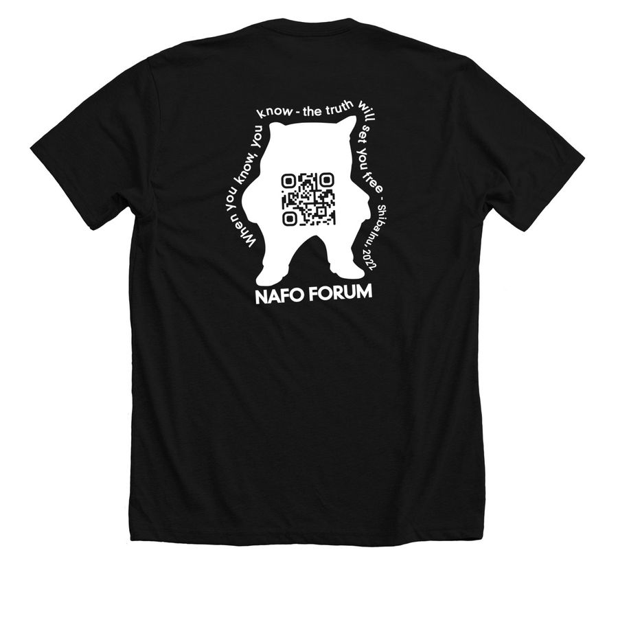 Fella Approved: The Truth Seeker Tee, a Solid Black Blend Premium Unisex Tee (back-view)