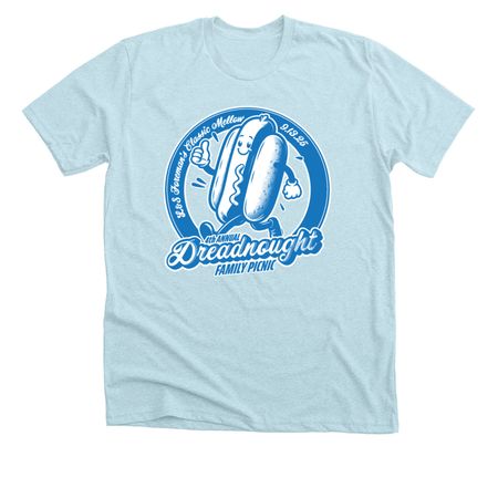 DFP '25 Blue and White Logo Tee, a Heather Ice Blue Premium Unisex Tee