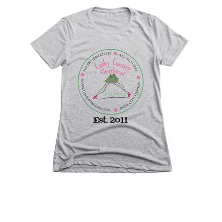 Lanky Lassie?s Shortbread Apparel, a Dark Heather Grey Women's Slim Fit Tee