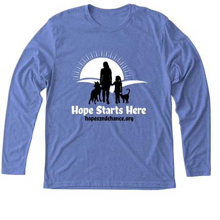 Hope Starts Here, a Vintage Royal Triblend Long Sleeve Tee