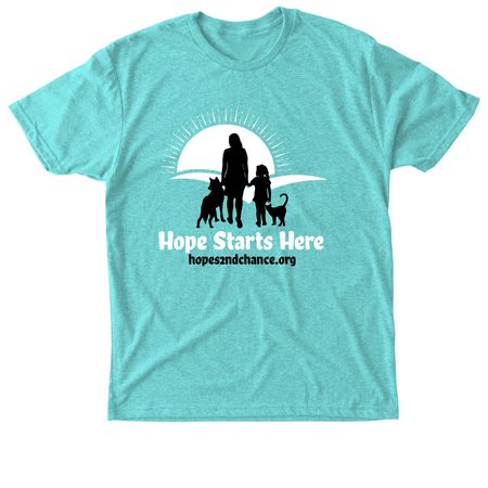 Hope Starts Here, a Tahiti Blue Triblend Unisex Tee