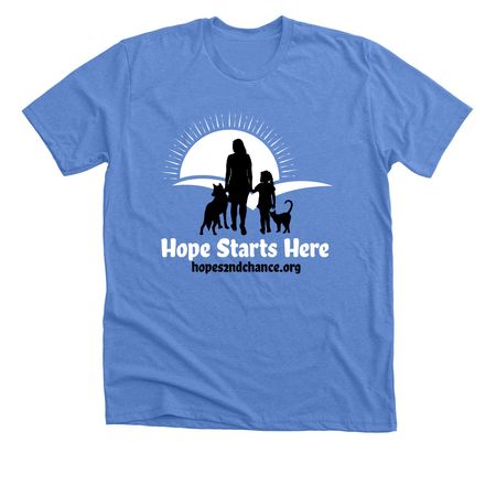 Hope Starts Here, a Heather Columbia Blue Premium Unisex Tee