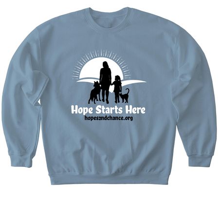 Hope Starts Here, a Stone Blue Softstyle Crewneck Sweatshirt