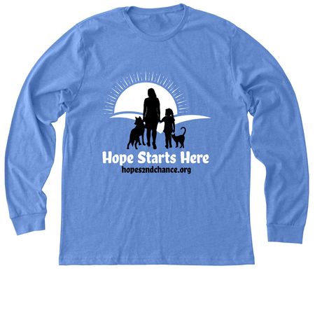 Hope Starts Here, a Heather Columbia Blue Premium Long Sleeve Tee
