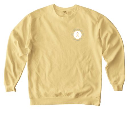 Hope Blooms for Annalyn-YellowChildhoodCancer, a Butter Comfort Colors Crewneck Sweatshirt