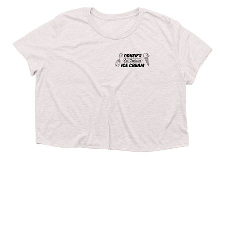 Coker's Old Fashioned Ice Cream, a Heather Dust Women?s Flowy Cropped Tee