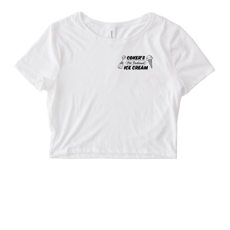 Coker's Old Fashioned Ice Cream, a White Women's Fitted Cropped Tee