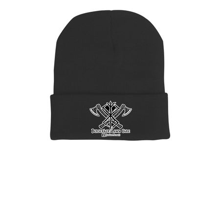 Berserker lawn Care beanie, a Black Printed Cuffed Beanie