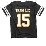 Team LJC, a Vintage Smoke / White Football Jersey Tee (back-view)