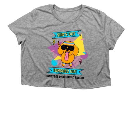 Sun?s out tongues out retro reboot&nbsp;, a Athletic Heather Women?s Flowy Cropped Tee