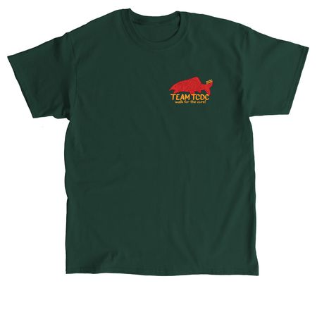 TEAM TCDC 2026 walk merch!, a Forest Green Classic Unisex Tee (back-view)