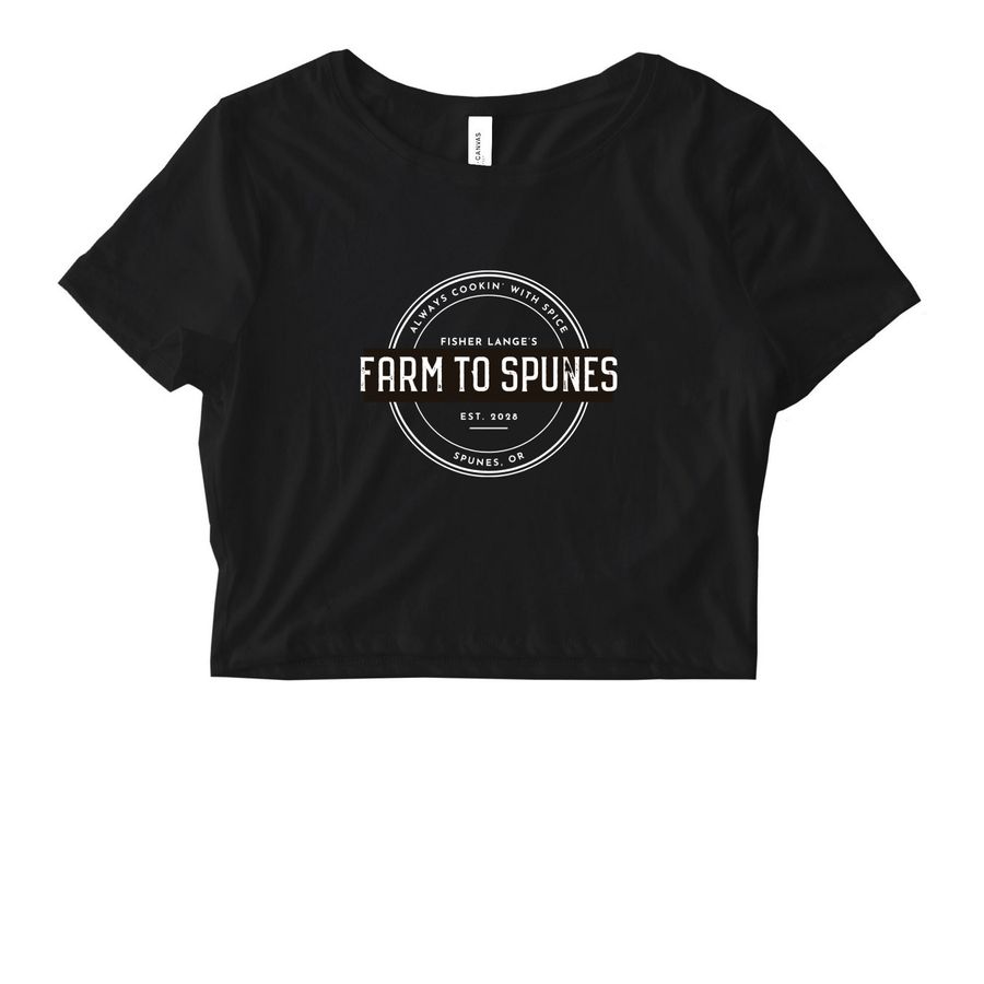 farm to Spunes, a Black Women's Fitted Cropped Tee