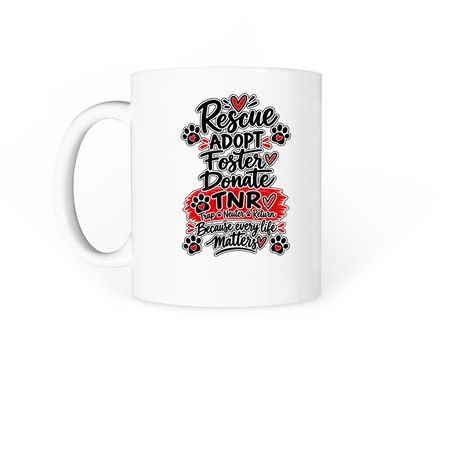 All Fur Love, a White Coffee Mug (back-view)