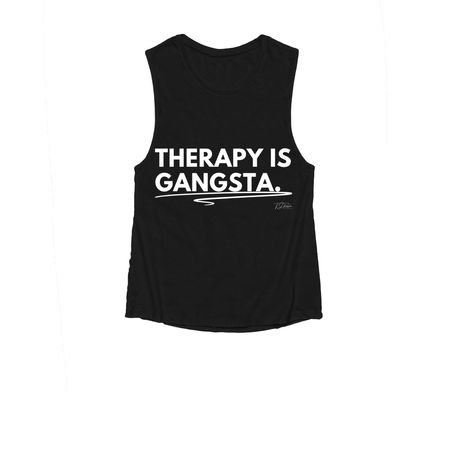 Therapy Is Gangsta Hoodie & Tee, a Black Women's Muscle Tank