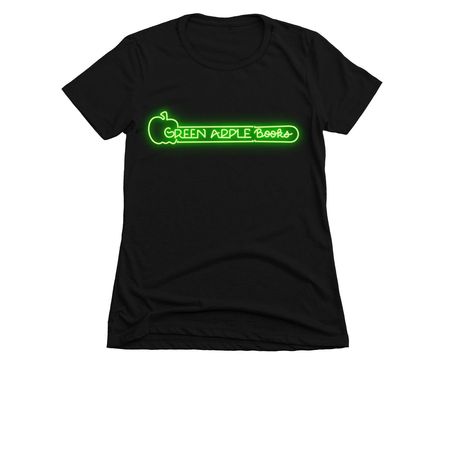 Green Apple Books & Music, a Black Women's Slim Fit Tee