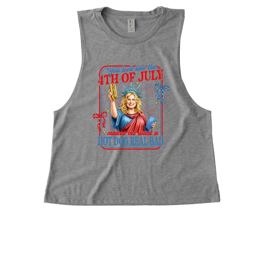 You look like the 4th of July, a Aluminum Grey Allmade Eco Triblend Women?s Muscle Tank