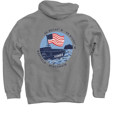 Pullover Hoodie, a Charcoal Pullover Hoodie (back-view)