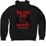 TCFU Zip Up Hoodies, a Black Zip Up Hoodie (back-view)