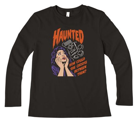 "Haunted" by Birth Control Options, a Black Women?s Premium Long Sleeve Tee