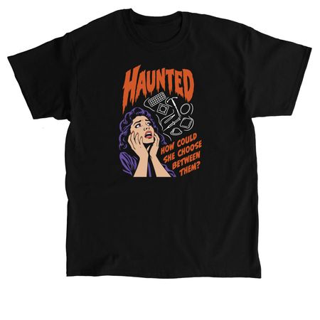 "Haunted" by Birth Control Options, a Black Classic Unisex Tee