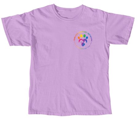 SSN/ FoTAS Pride Pocket Logo, a Neon Violet Comfort Colors Unisex Tee