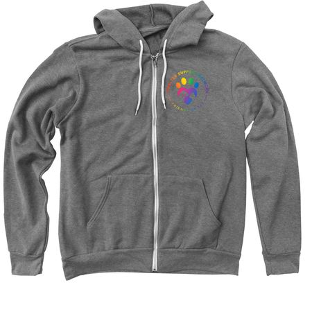 SSN/ FoTAS Pride Pocket Logo, a Deep Heather Zip Up Hoodie