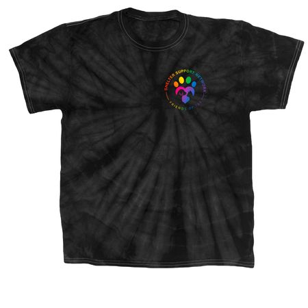 SSN/ FoTAS Pride Pocket Logo, a Black Classic Tie Dye Tee