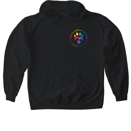 SSN/ FoTAS Pride Pocket Logo, a Black Gildan Softstyle Pullover Hoodie