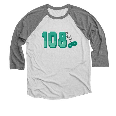 Wilson108 Shirts, a Premium Heather and Heather White 3/4 Sleeve Baseball Tee