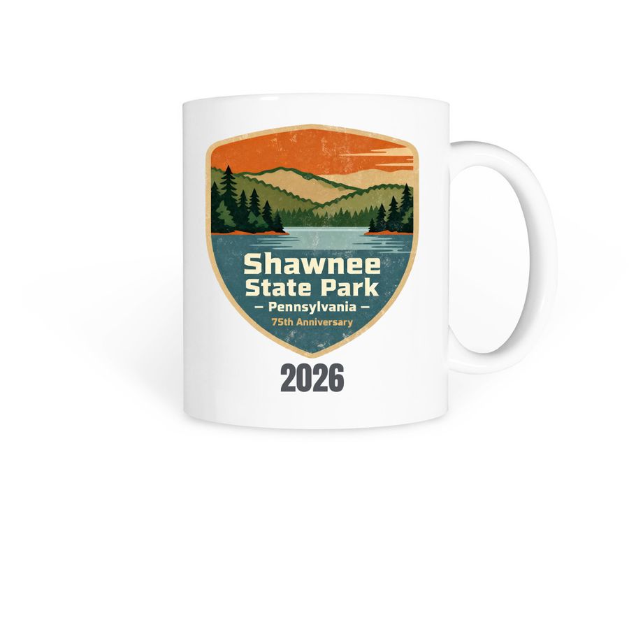 Shawnee State Park 75th Anniversary&nbsp;, a White Coffee Mug