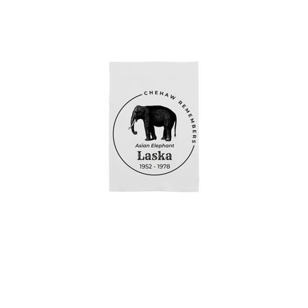 Chehaw Remembers: Laska, Yard Flag, a White 12" x 18" Yard Flag