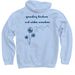 Kindness and Wishes, a Light Blue Pullover Hoodie (back-view)