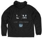 JACKET, a Black Quarter-Zip Windbreaker (back-view)
