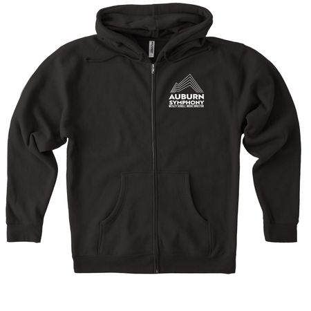 Black Pocket Logo, a Black Heavyweight Zip Up Hoodie