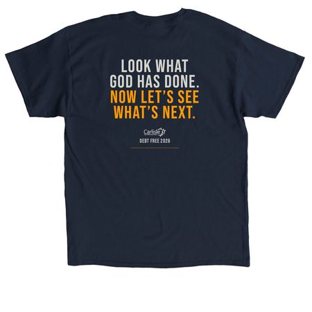 Forward Celebration, a Navy Classic Unisex Tee (back-view)