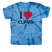 I Heart CLPVD, a Baby Blue Classic Tie Dye Tee