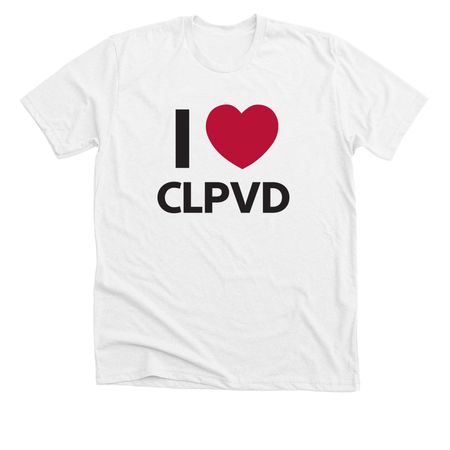 I Heart CLPVD, a Solid White Blend Premium Unisex Tee