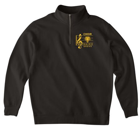Wear it on your heart, a Black Midweight Quarter Zip Pullover