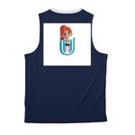 4th annual Performance style, a True Navy/ White Reversible Basketball Jersey (back-view)