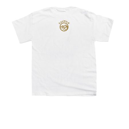 CalWild Kids 50th Bear Gear, a White Youth Unisex Tee (back-view)