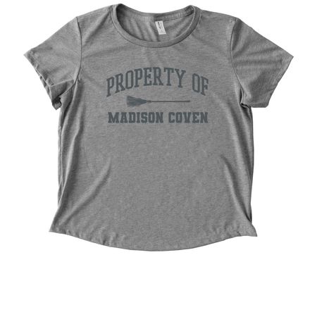 Property of Madison Coven Collection, a Aluminum Grey Allmade Eco Triblend Women?s Scoop Neck Tee