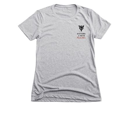 21 Guitar Salute - Puerto Rico, a Dark Heather Grey Women's Slim Fit Tee
